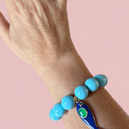 Bracciale Bisette - OCEANO  turchese con charm pesciolino