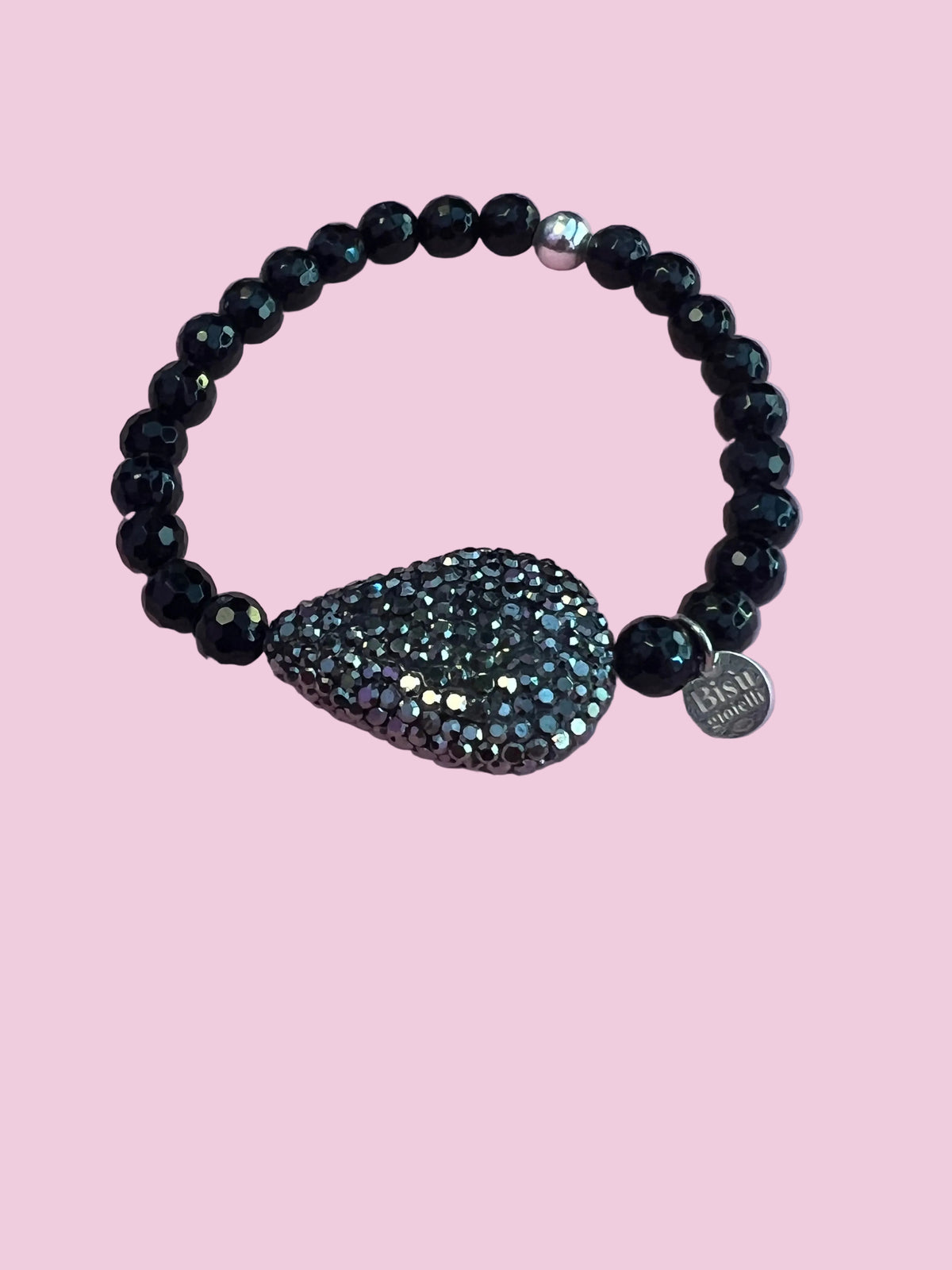 Bracciale Bisette - Onice sfere con goccia marcasite