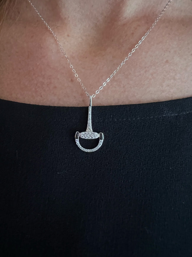 Collana - rodio con staffa cavallo