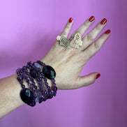 MAGNIFICO Bracciale multifili - 7 file - Ametista