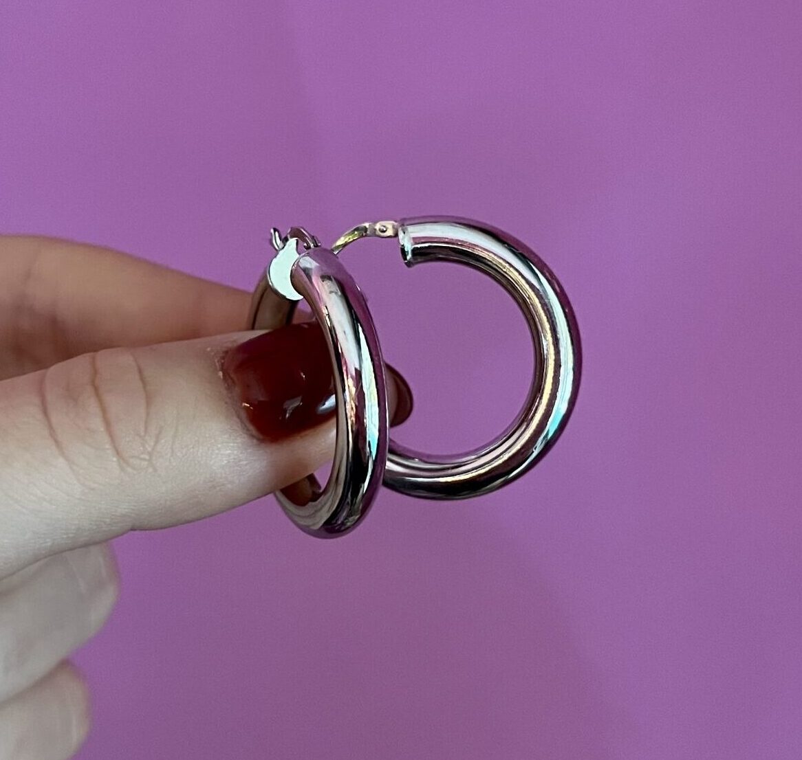 orecchini Hoop - anelle bombate argento 925 rodio