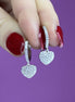 Orecchini  - Hoop anelline argento 925 rodio con cuore pendente