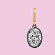 CHARM LUCE - con scattino - big zircone con rodio nero e gold