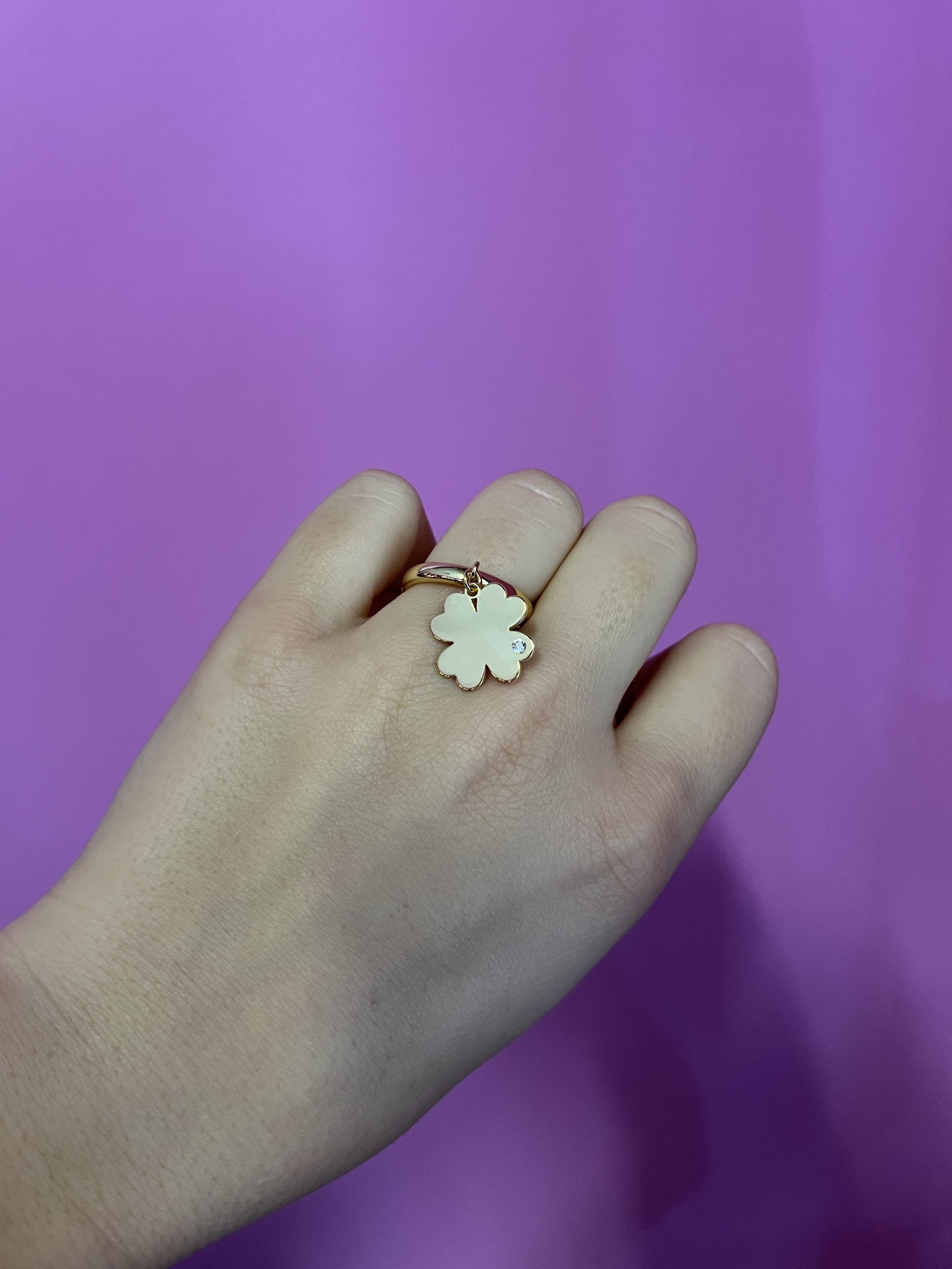 Anello CHANCE piccolo - oro giallo con uno zircone
