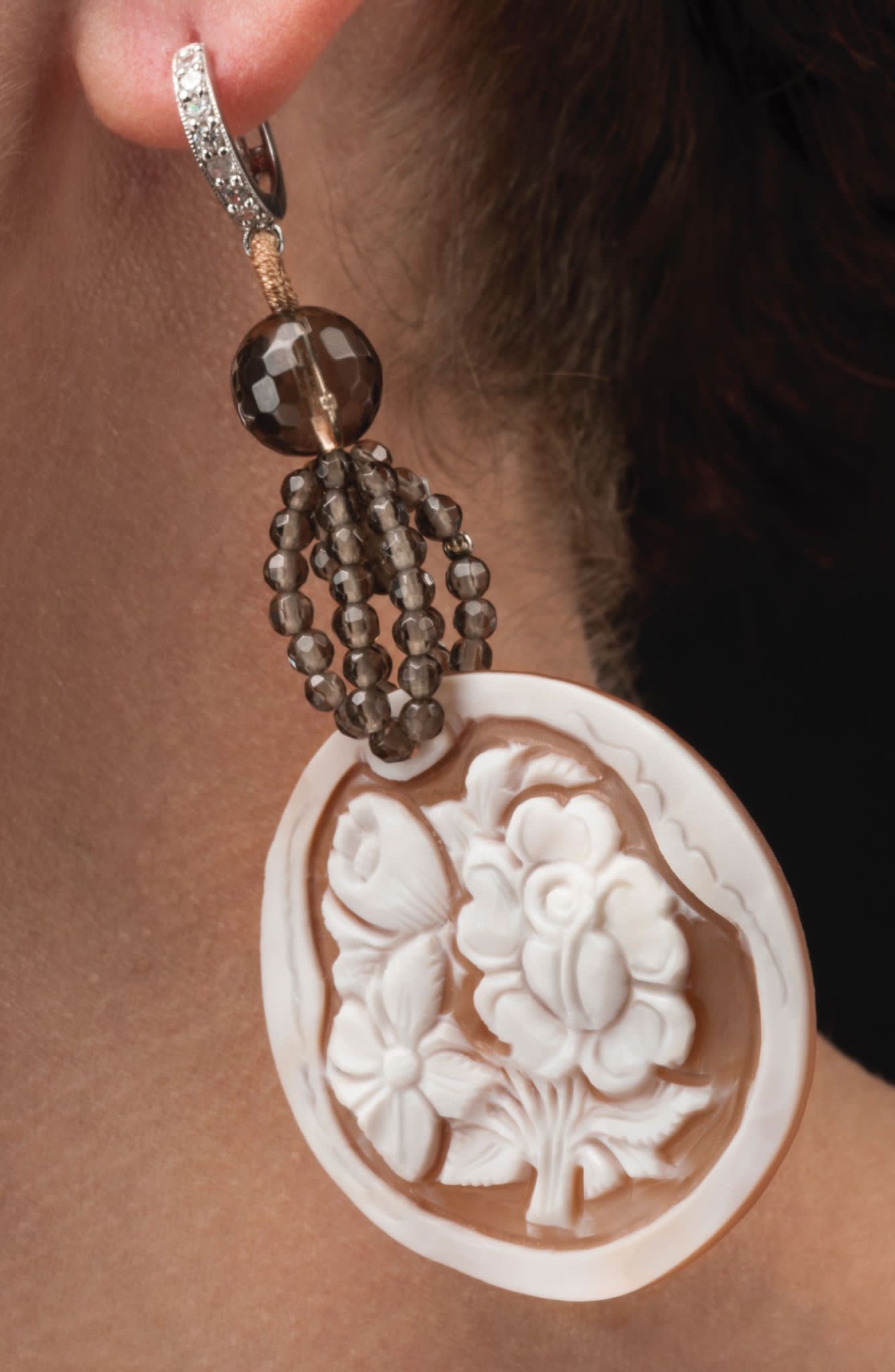 Collezione : Cammei - Orecchini tema floreale