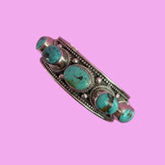 Bracciale collezione ETNICA -   Bangle Argento 925 con 10 turchesi