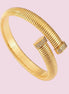 Bracciale Tubogas Flessibile Contrarié -  cm 1 acciaio con terminali in pavé di zirconi