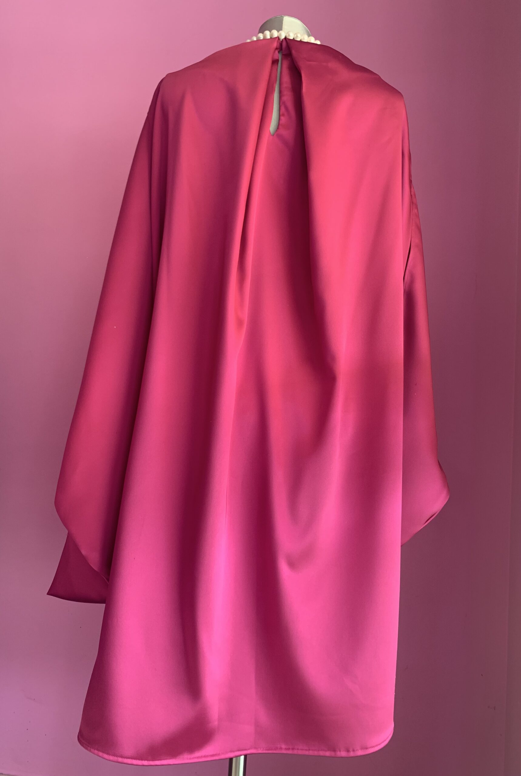 Poetica - Abito a palloncino in raso cerimonia fucsia