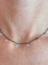 Collana  argento 925 rodio nero con gocce di zirconi