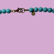 Collana POISSONS - turchese mm 6- chiusura argento 925 -  pesciolino snodato smaltato