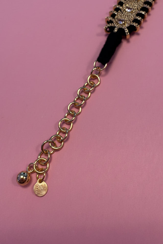 Bracciale MANTRA - Macrame’ con zirconi e ottone placcato oro giallo