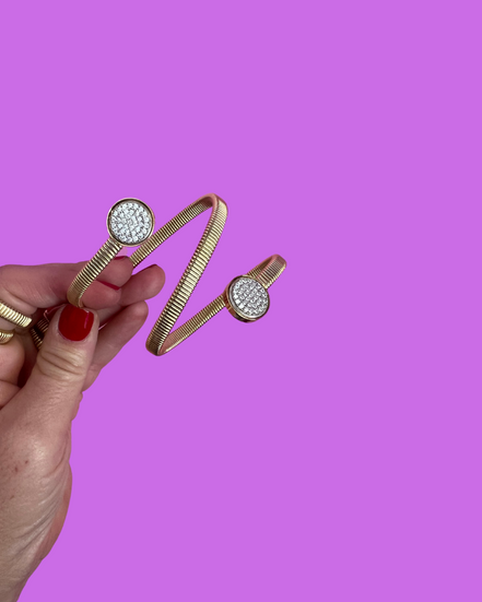 Bracciale slim Tubogas triplo con cerchi zirconi