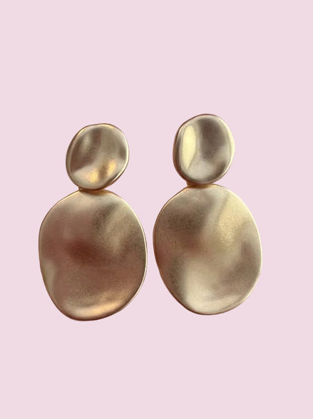 Orecchini  -ANNI '90 DISCO con pendente  -Satinati - Placcato Oro Giallo 18 kt