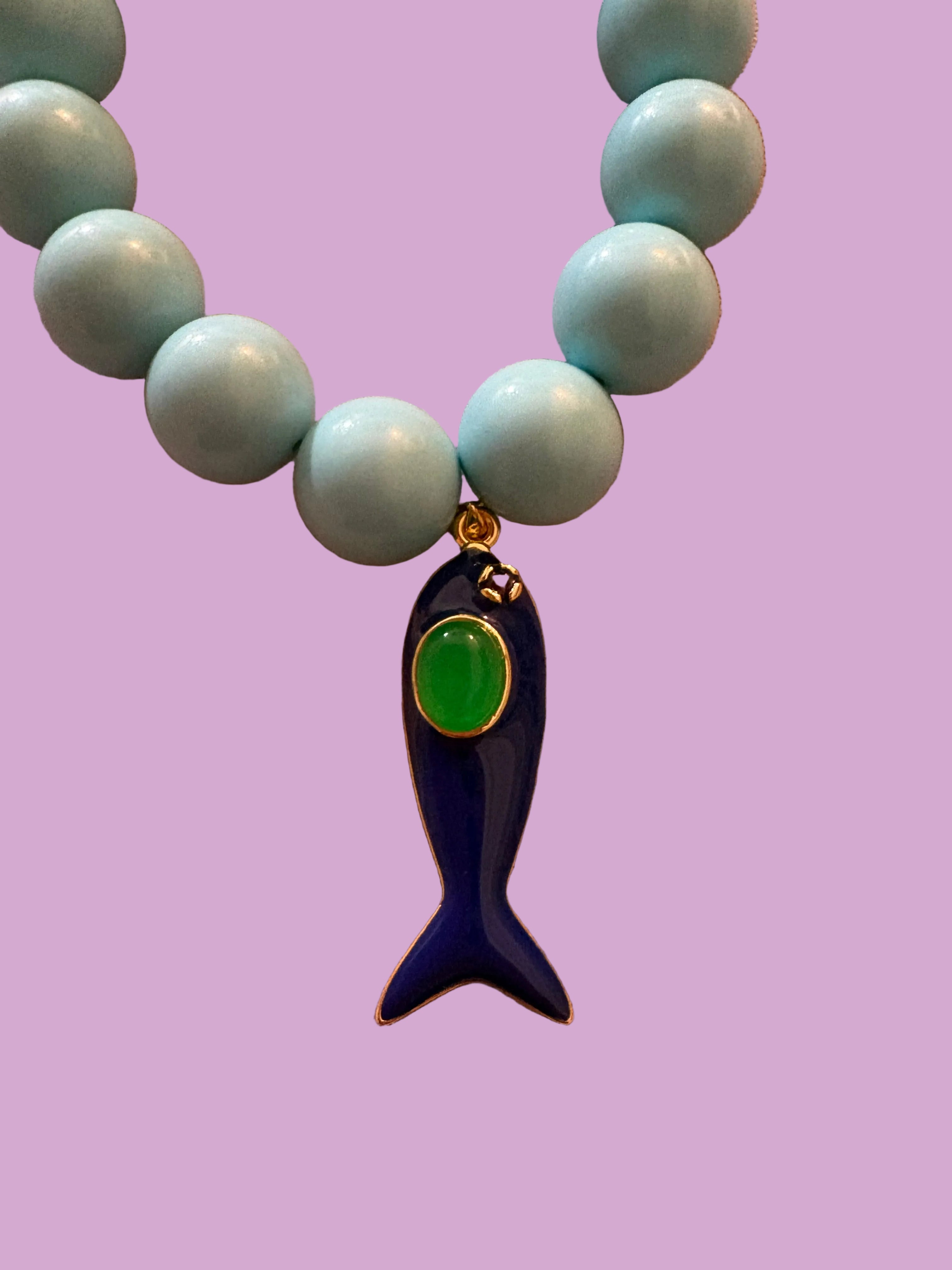 Bracciale Bisette - OCEANO  turchese con charm pesciolino