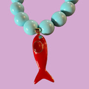 Bracciale Bisette - OCEANO  turchese con charm pesciolino