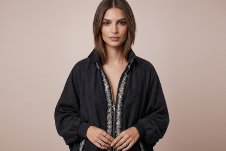 CHANELLINA Bomber : balloon bomber jacket with Couture trim