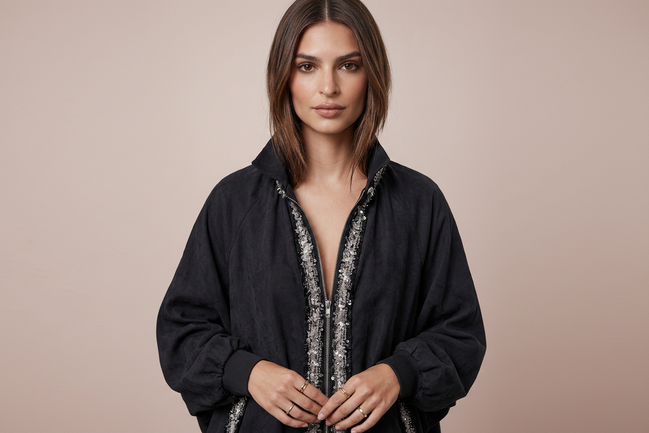 CHANELLINA Bomber : balloon bomber jacket with Couture trim