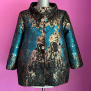 Simone De Beauvoir - Giacca in broccato color oro, turchese e nero
