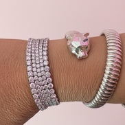 TENNIS bracciale argento 925 con zirconi bianchi - mm2 mm3 mm4