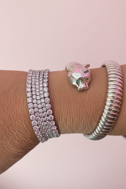 TENNIS bracciale argento 925 con zirconi bianchi - mm2 mm3 mm4
