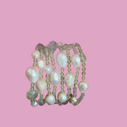 MAGNIFICO Bracciale multifili - 8 file - perle coltivate barocche e Prenite