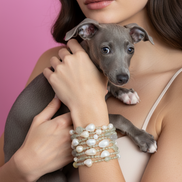 MAGNIFICO Bracciale multifili - 8 file - perle coltivate barocche e Prenite