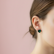 Orecchini cuori neri - argento 925 rodio smalto nero