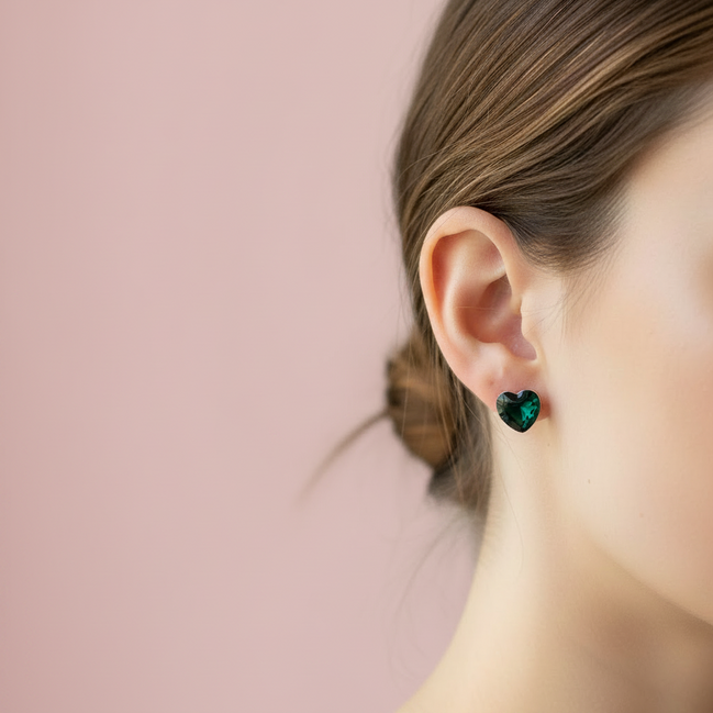 Orecchini cuori neri - argento 925 rodio smalto nero