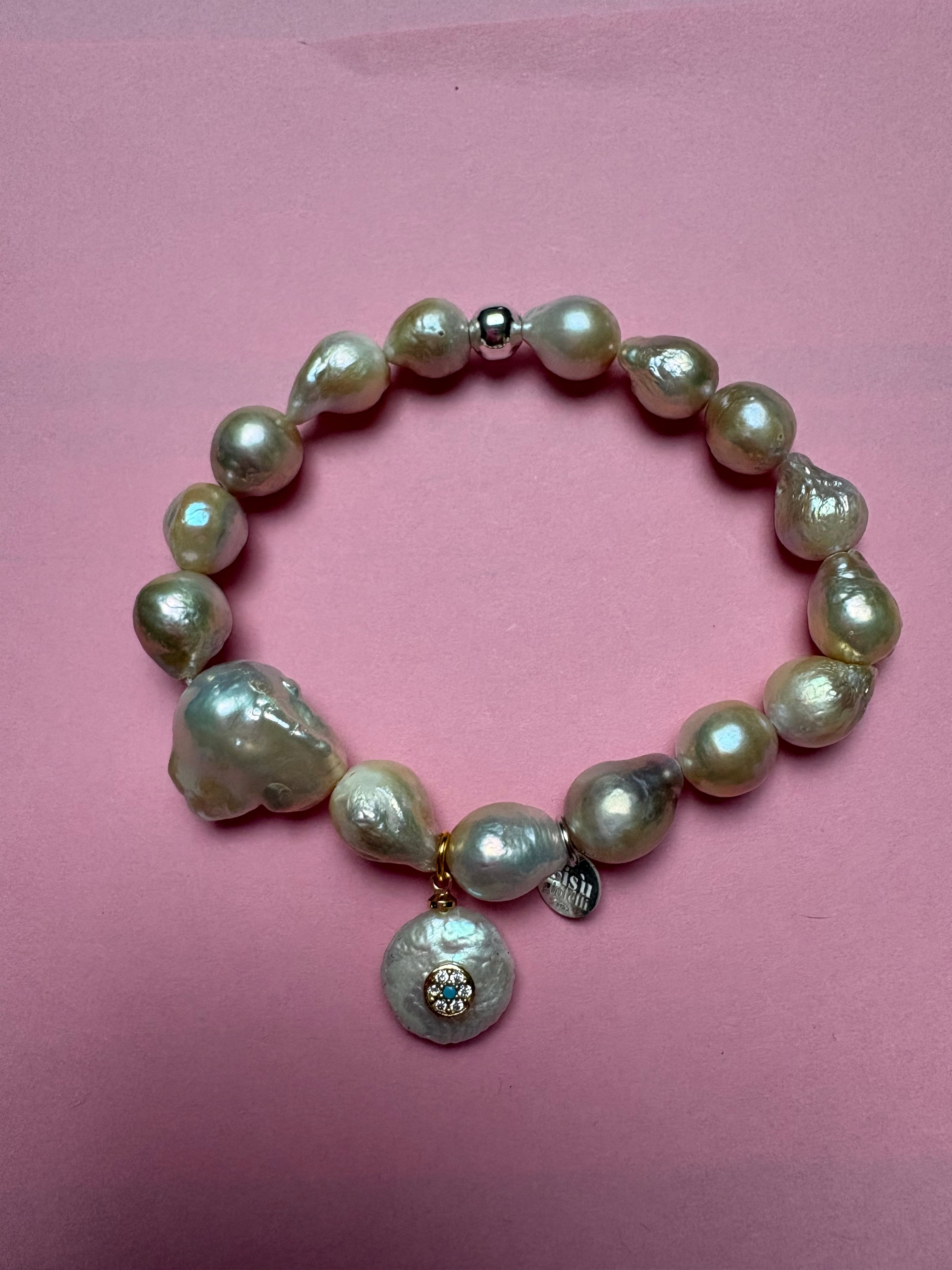 Bracciale Bisette -JAIPUR perle  con charm PERLA