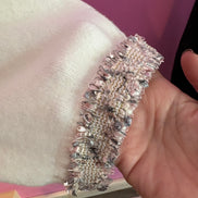 CHANELLINA Knit – Maglioncino a mezza manica con passamaneria Couture applicata a mano