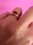 Anello MON COEUR oro rosa con zirconi bianchi/rubino