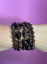 MAGNIFICO Bracciale multifili - 5 file - topazio fumè