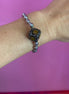 Braccialetto  Bisette ematite argento con giada e marcassite