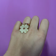 Anello CHANCE - quadrifoglio medio con cuore traforato