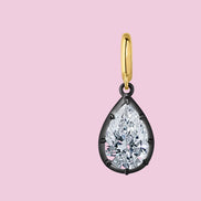 CHARM LUCE - con scattino - big zircone con rodio nero e gold