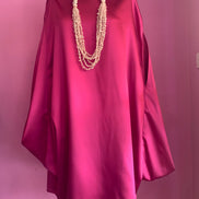 Poetica - Abito a palloncino in raso cerimonia fucsia