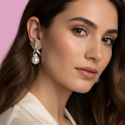orecchini Stella Marina in argento 925 con grandi perle barocche