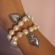 Bracciale Bisette -TALISMANI  perle  con charm Cuore Sacro