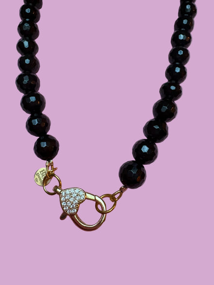 Collana LUCE - ONICE  mm10 - chiusura gioiello-  cm 50 - charm Luce