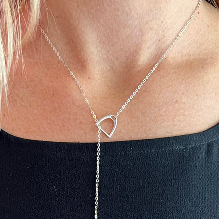 Collana - saliscendi rodio con staffa cavallo