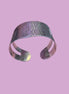 Bracciale Bangle "Croco" in Argento 925 Martellato (Vintage inizio Anni '2000)