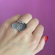 Big heart con ciuccio - regolabile - argento 925 rodio