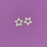 Orecchini doppia stella argento 925 gold con zirconi
