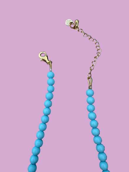 Collana POISSONS - turchese mm 4 - chiusura argento 925 -  pesciolini