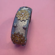 bracciale Kerala - Bangle ottone e filigrana con zirconi placcato oro giallo