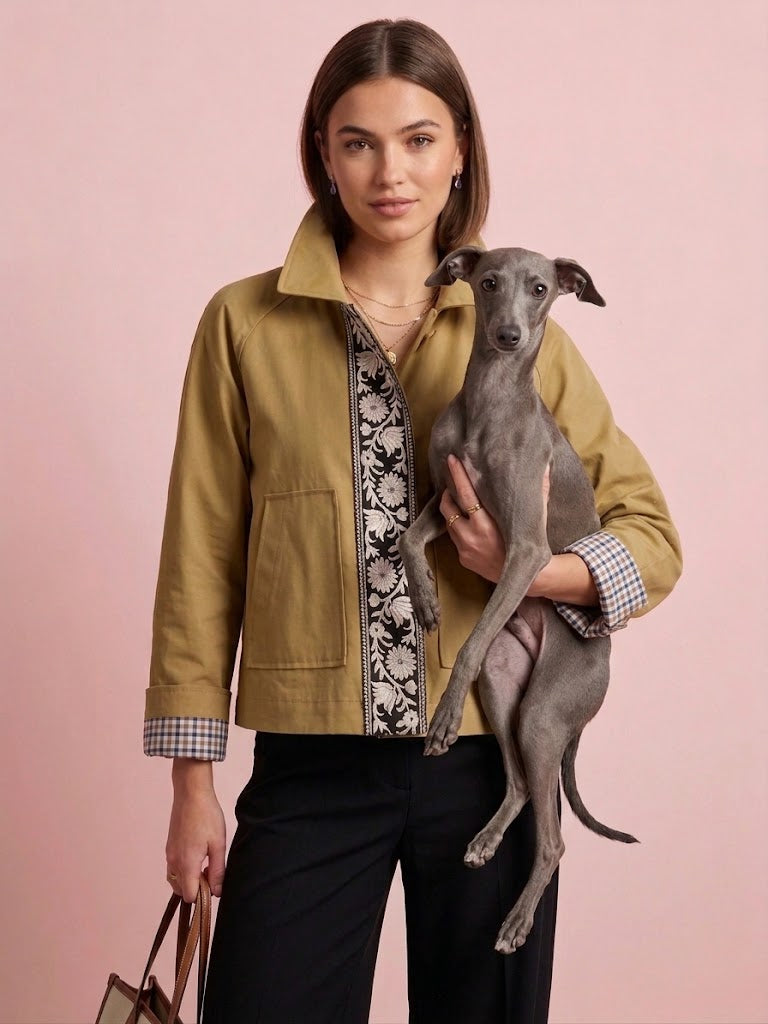 Flower  TRENCH JACKET – Giacca con Passamaneria Floreale Couture