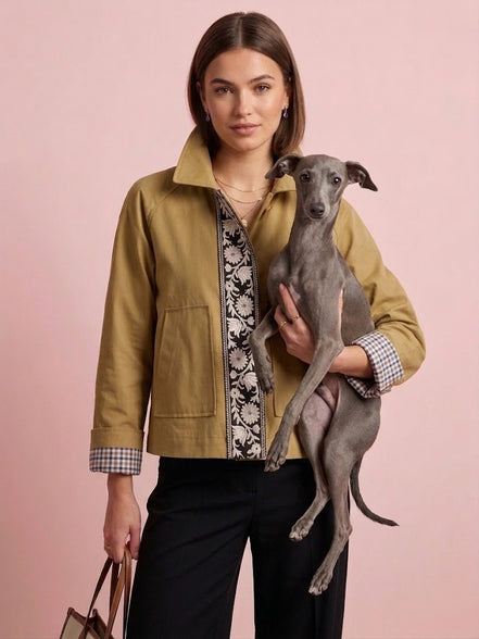 Flower  TRENCH JACKET – Giacca con Passamaneria Floreale Couture