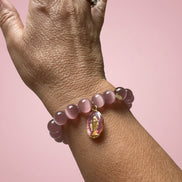 Bracciale Bisette -TALISMANI  occhi di gatto mauve  con charm Miracolosa