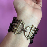 MAGNIFICO Bracciale multifili - 5 file - topazio fumè