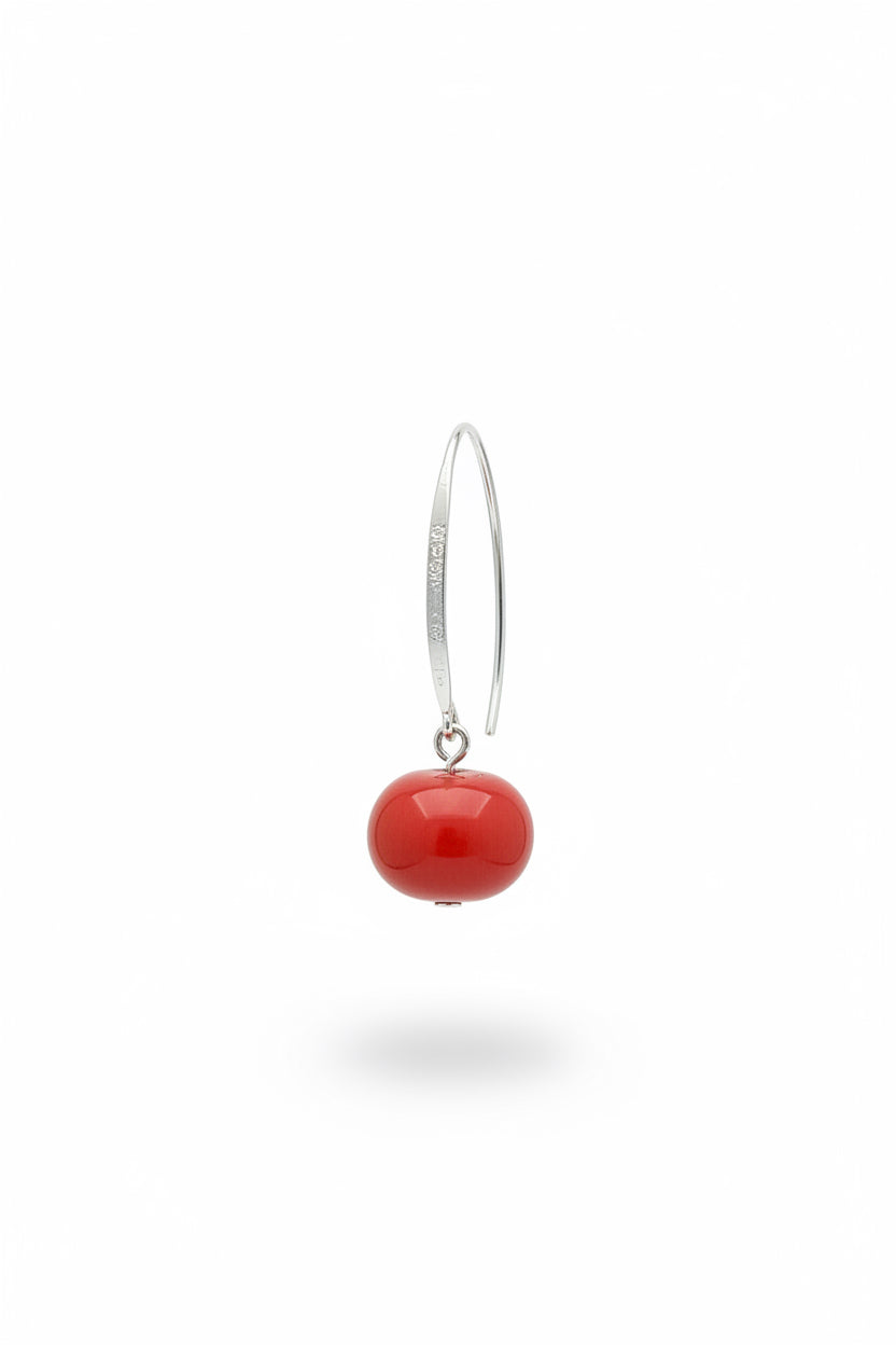Orecchini Pendenti MEDITERRANEA – Corallo Rosso e Argento 925 Rodiato